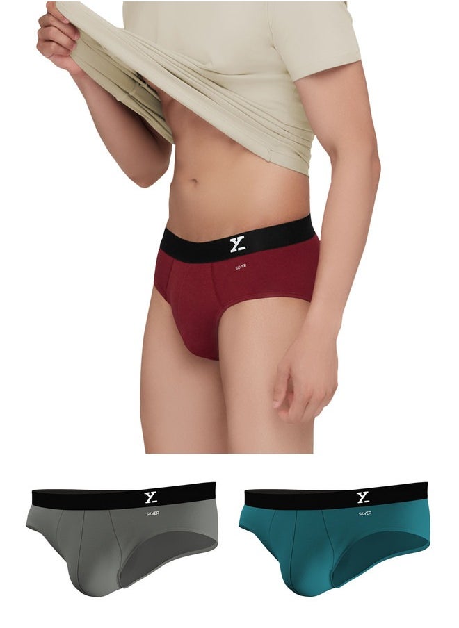 Pack of 3 Aero Anti-bacterial Odour-free cotton Solid Men Brief