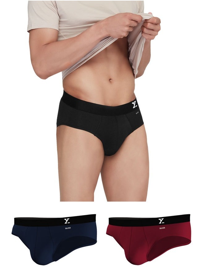 Pack of 3 Aero Anti-bacterial Odour-free cotton Solid Men Brief