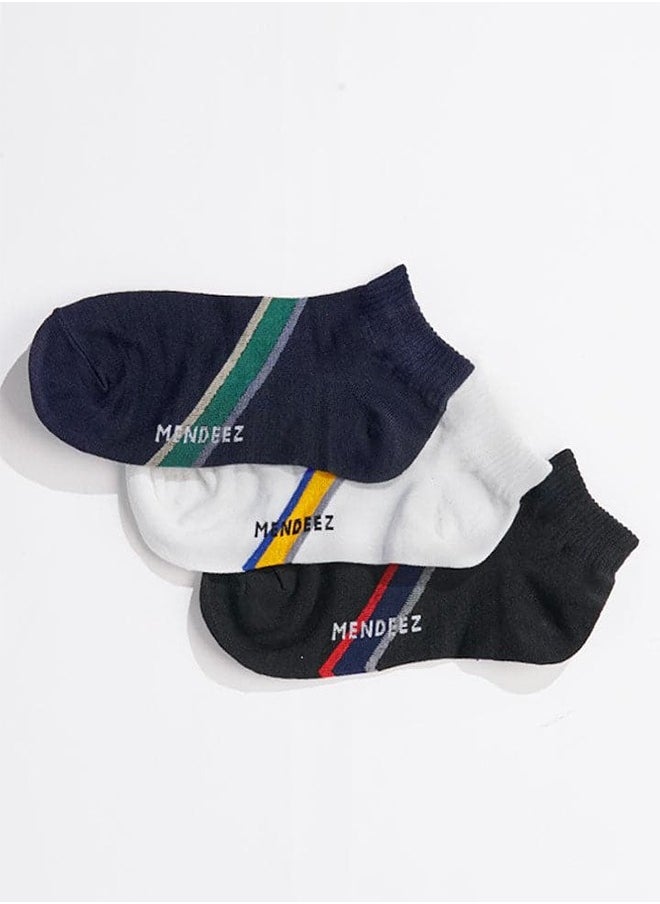 Mendeez Printed Pack of 3 Ankle Socks