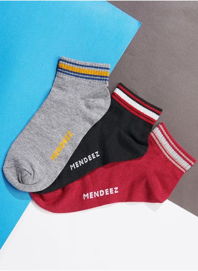 Mendeez Ankle Socks Pack of 3 Multicolour