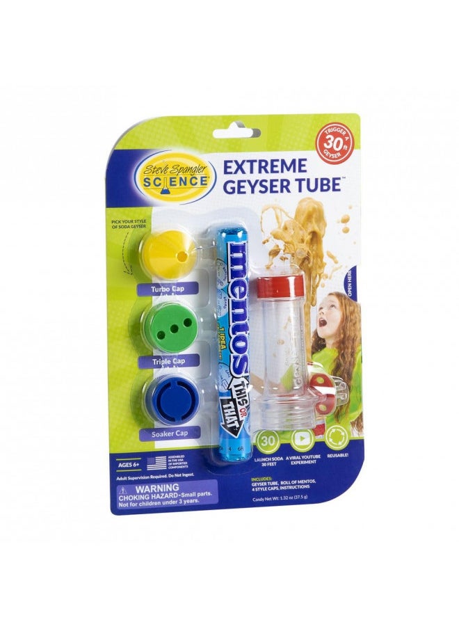 Steve Spangler Science Extreme Geyser Tube - Science Kit for Kids - Mentos & Soda Lab Experiment - Includes Tube, Candy, & Unique Spray Caps - Chemistry Magic - Classroom STEM Project