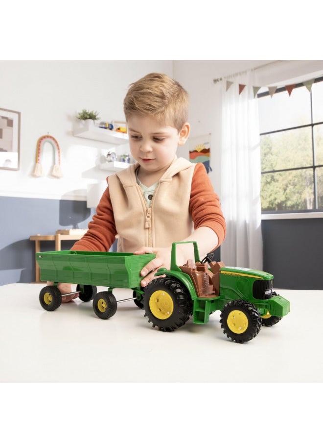 John Deere Kids Tractor Toy with Flarebox Wagon Set - 8 Inches - John Deere Tractor Toys for Kids - Toddler Toys Ages 3 and Up