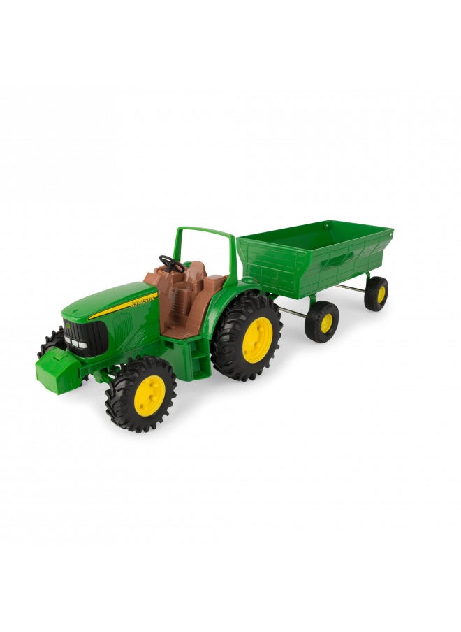 John Deere Kids Tractor Toy with Flarebox Wagon Set - 8 Inches - John Deere Tractor Toys for Kids - Toddler Toys Ages 3 and Up