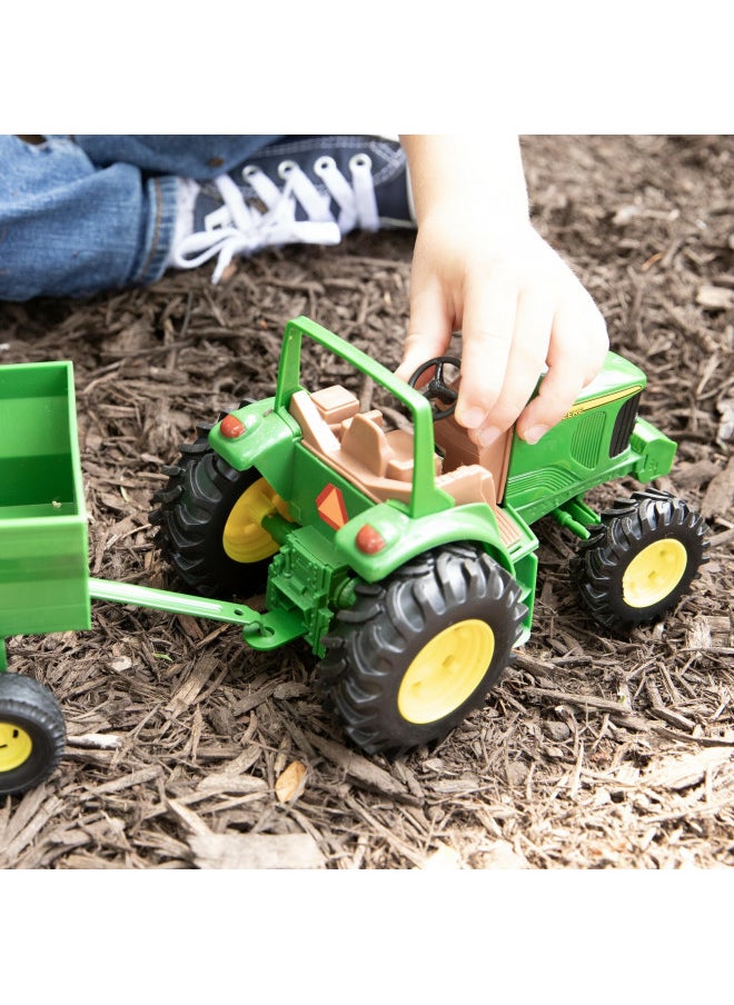 John Deere Kids Tractor Toy with Flarebox Wagon Set - 8 Inches - John Deere Tractor Toys for Kids - Toddler Toys Ages 3 and Up