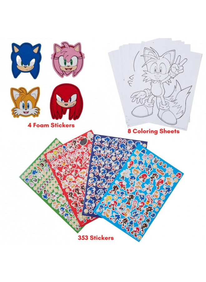 Innovative Designs Sonic The Hedgehog Coloring Art Set for Kids with Stickers and Stampers, 150+ Pieces