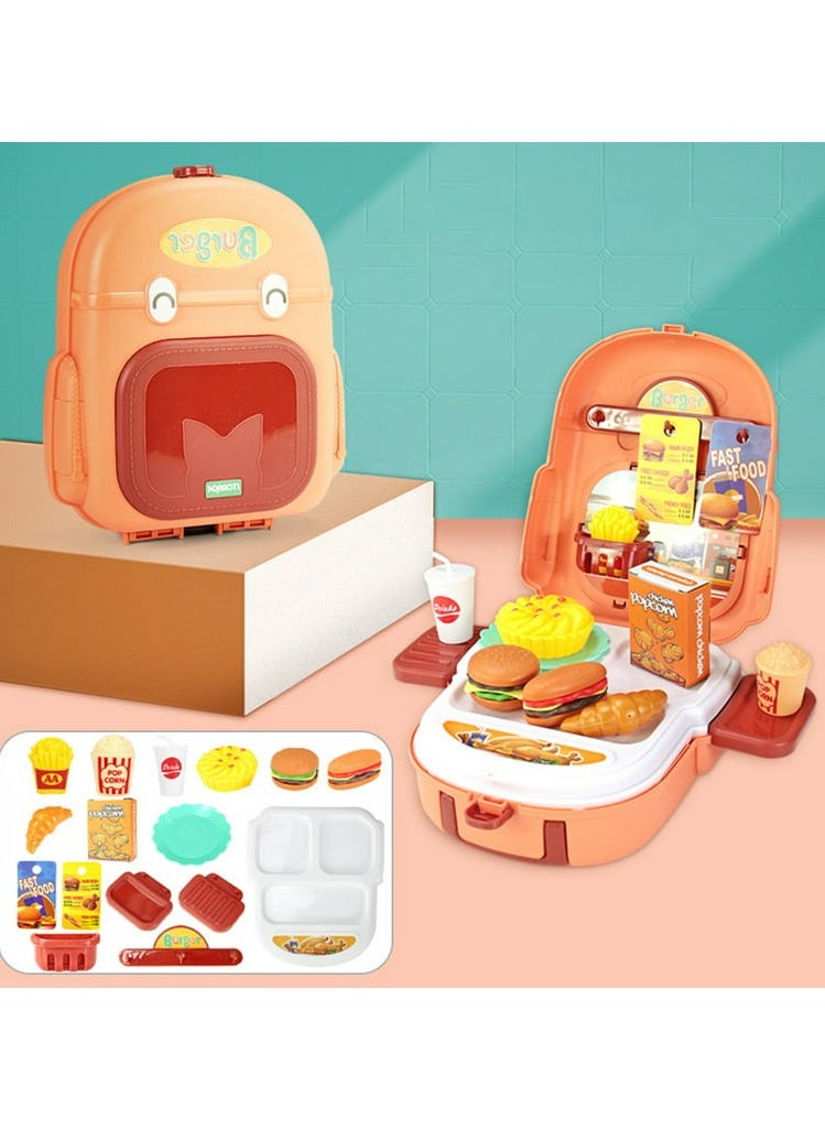 Kids Backpack With Toy Set Burger