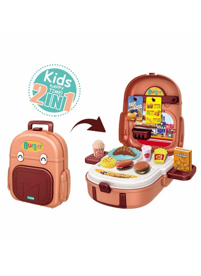 Kids Backpack With Toy Set Burger