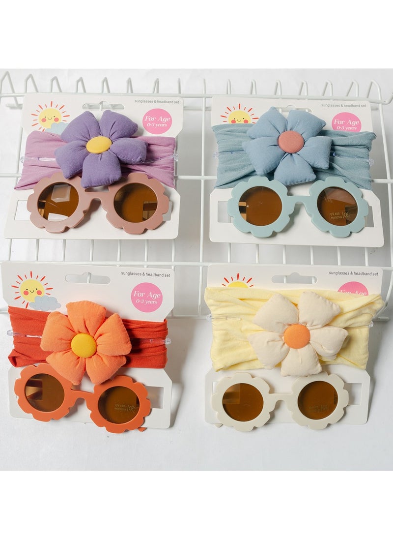 Amirah Glasses and Flower Headband Set For Babies and Girls - Purple