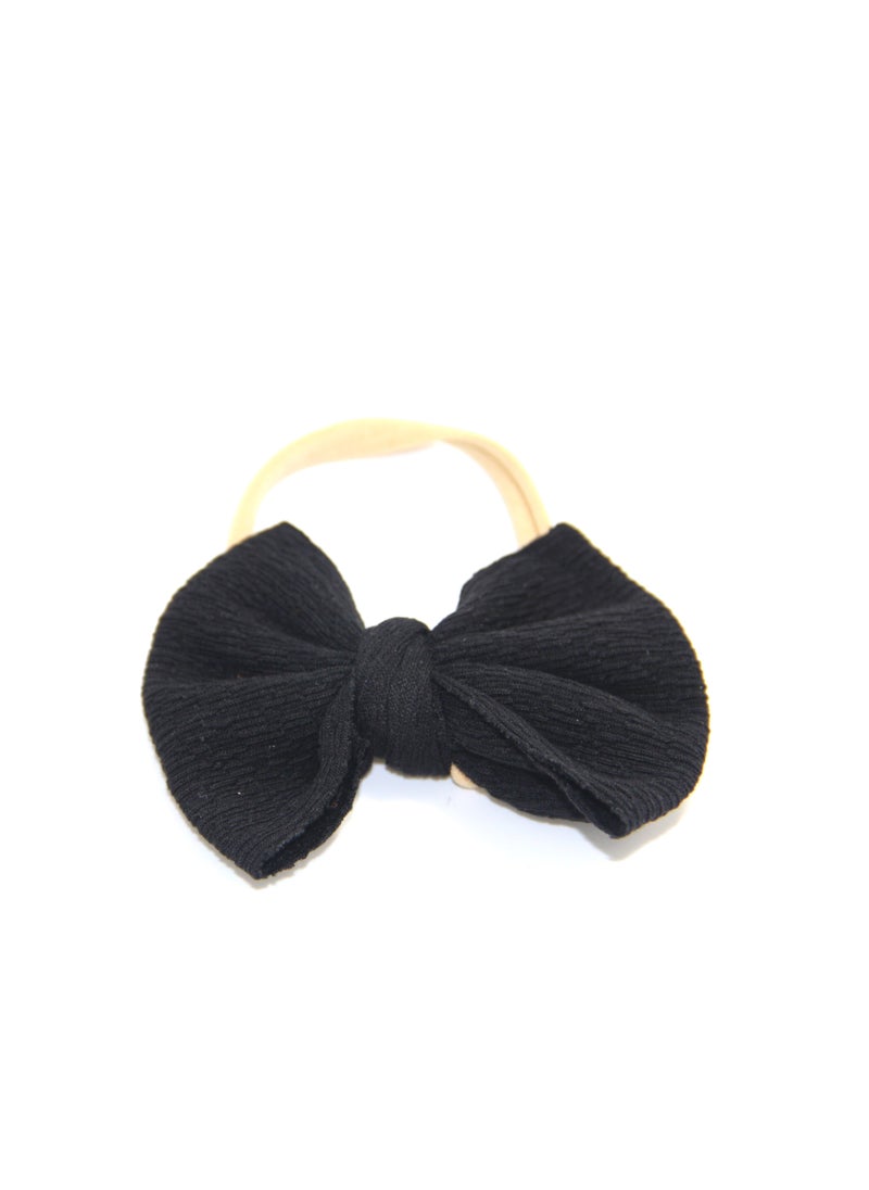 Aisha Glasses and Bow Barrette Ponytail Set For Babies and Girls - Black