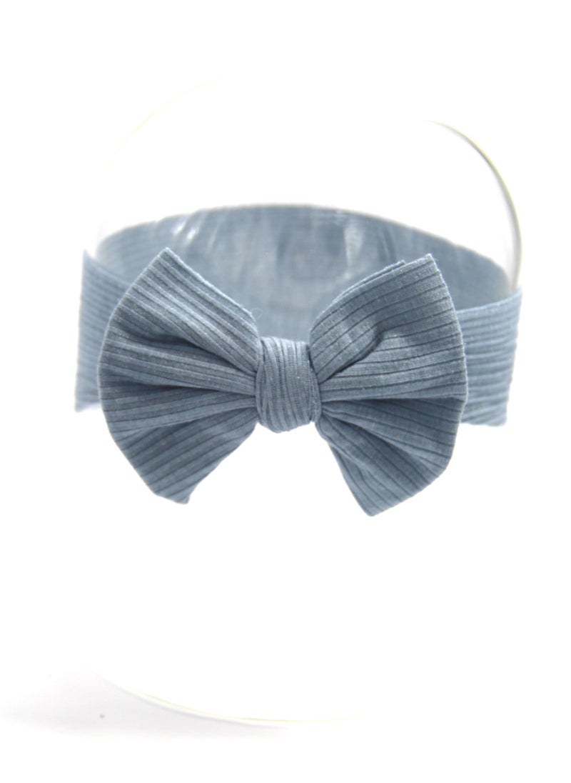 Leila Glasses and Bow Barrette Ponytail Set For Babies and Girls - Bluish Grey