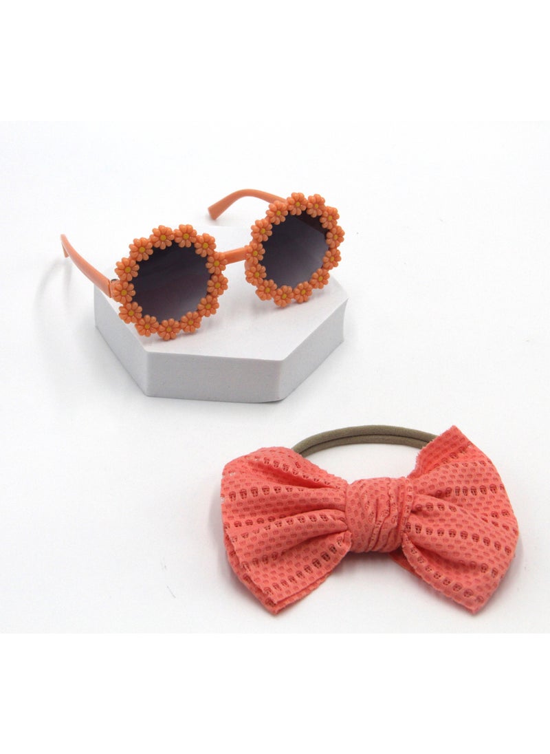 Zairah Glasses and Headband Set  For Babies and Girls - Peach