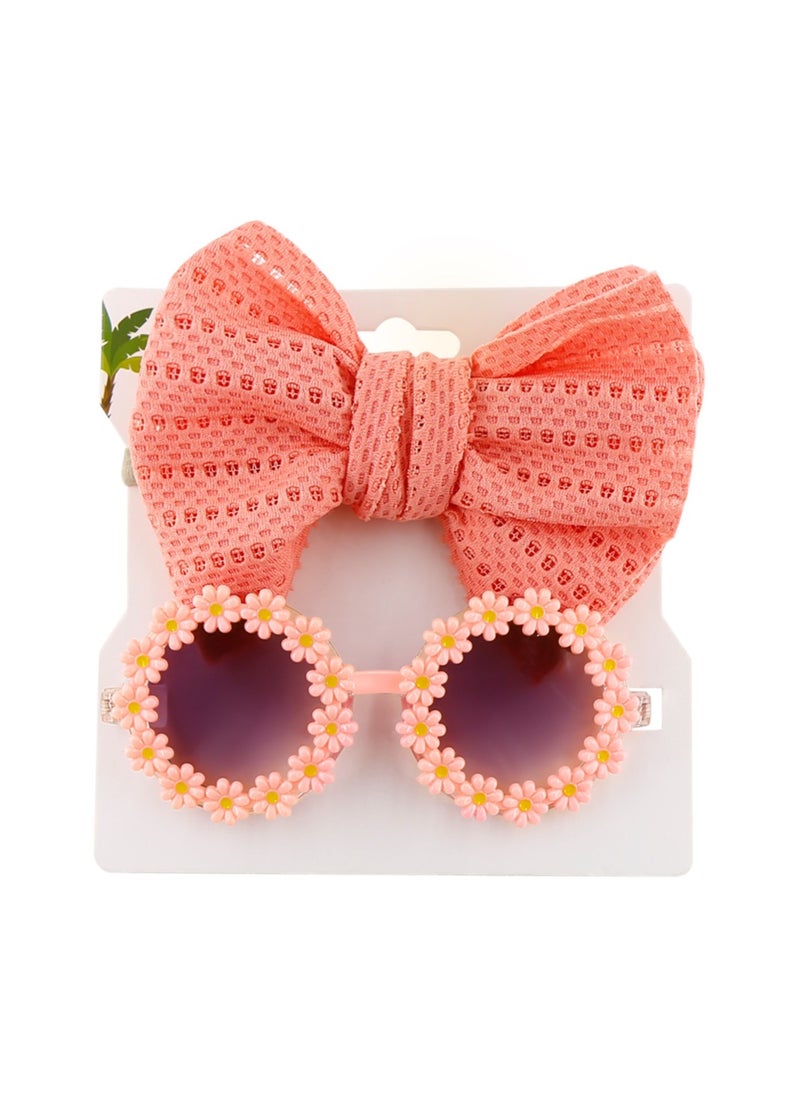 Zairah Glasses and Headband Set  For Babies and Girls - Peach