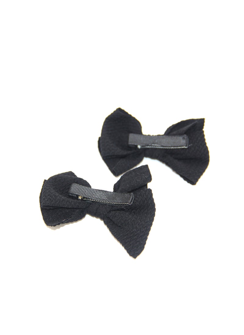 Dana Glasses and Bow Barrette Clip Set For Babies and Girls - Black