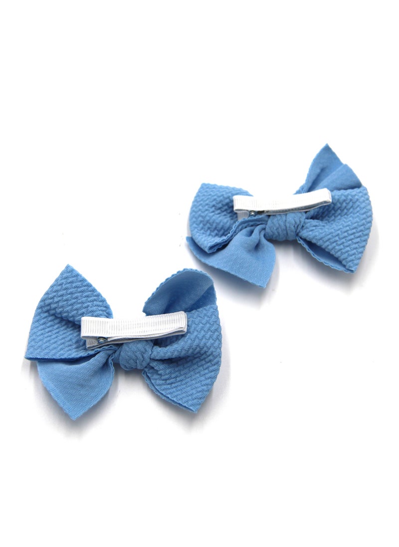 Dana Glasses and Bow Barrette Clip Set For Babies and Girls - Blue