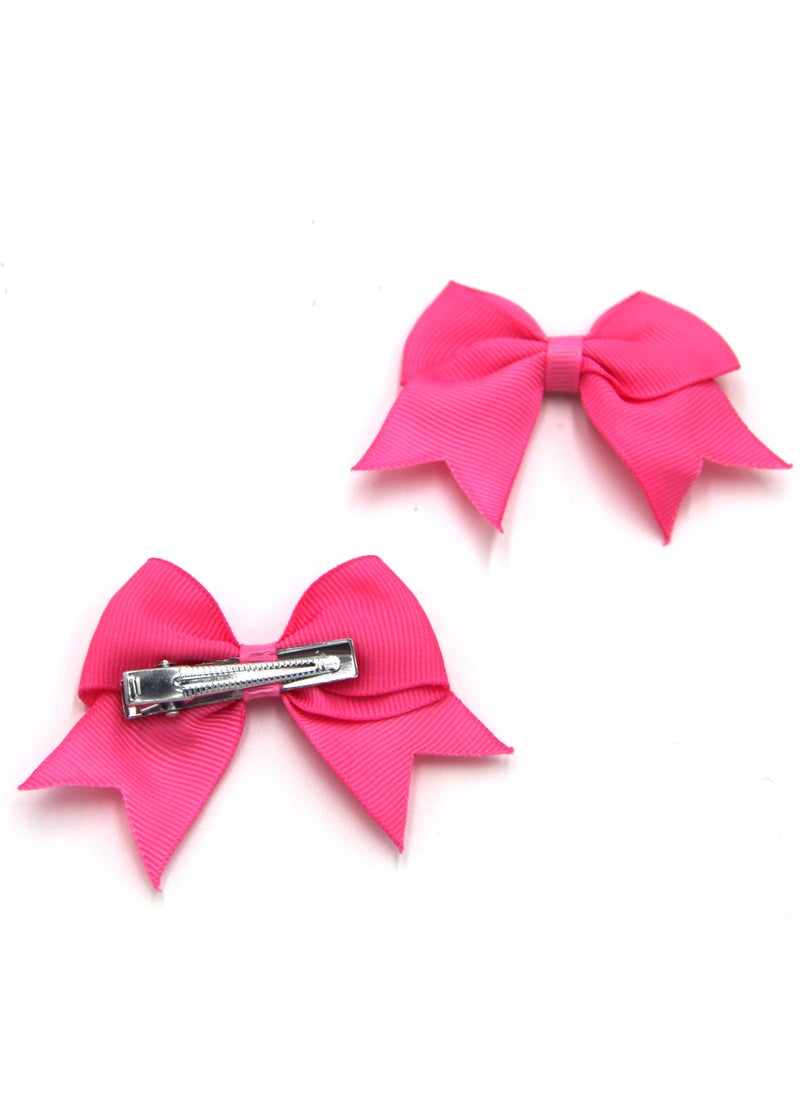 Yasmin Heart Shaped Glasses and Bow Barrette Clip Set For Babies and Girls - Hot Pink