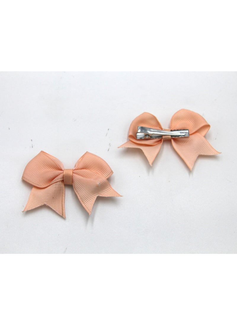 Yasmin Heart Shaped Glasses and Bow Barrette Clip Set For Babies and Girls - Peach