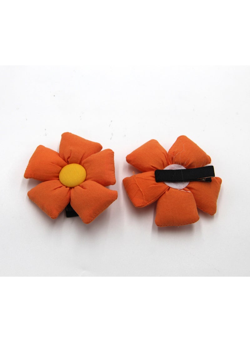 Aida Glasses and Flower Shaped Clip Set For Babies and Girls - Orange