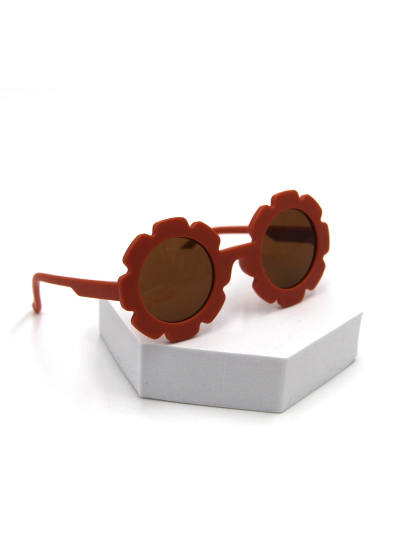 Aida Glasses and Flower Shaped Clip Set For Babies and Girls - Orange