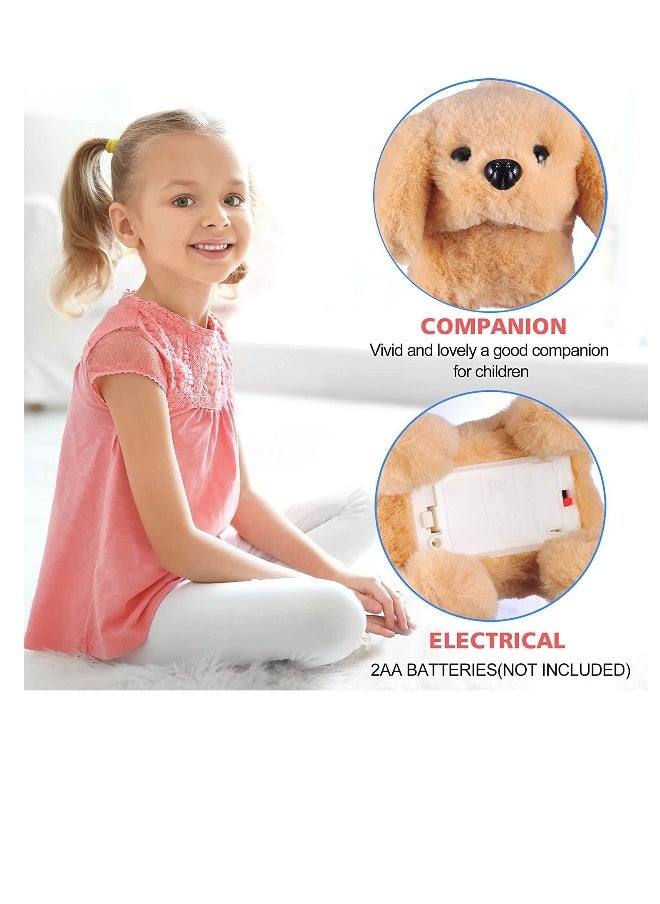 Plush Interactive Toy, Electronic Pet, Plush Golden Retriever Toy Puppy Electronic Interactive Pet Dog, Can Walking, Barking, Tail Wagging, Stretching, Companion Animal for Kids (Golden Labrador)