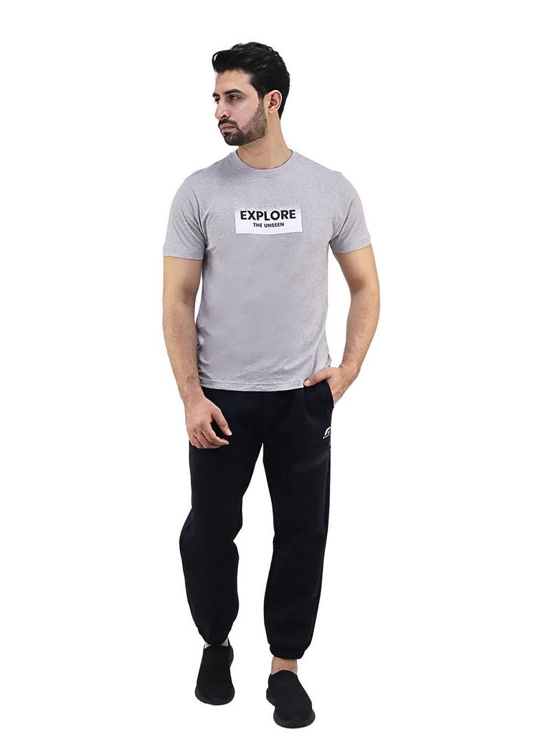 Men's Cotton Jersey Crew Neck Slim Fit Message Print Tee