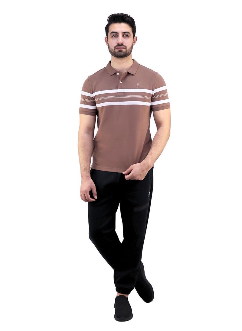 Men's Pique Flat Knit Collar Short Sleeve Thematic Slim Fit Embroidery Bold Polo