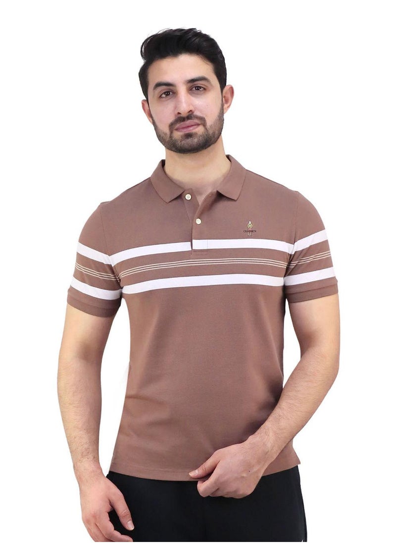 Men's Pique Flat Knit Collar Short Sleeve Thematic Slim Fit Embroidery Bold Polo