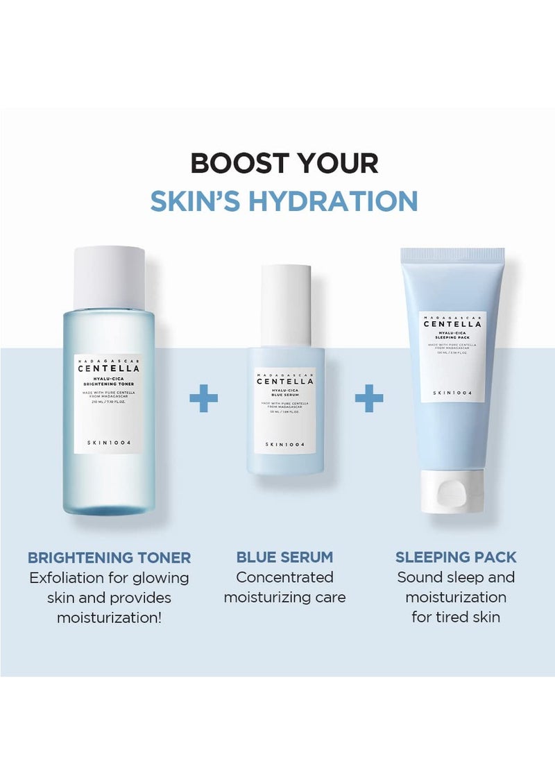 Hyalu-CICA Blue Serum 1.69 fl.oz, 50ml, 5 Layer Hyaluronic Acid Cica Niacinamide, Hydrating and Refreshing Multi-Care Solutions Blue