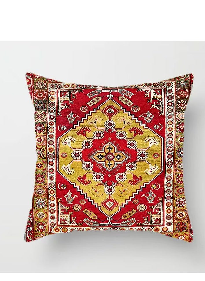 Cushion Covers Sets of 4, Bohemian style Sofa Throw Pillow Cover, Decorative Outdoor Linen Fabric Pillow Case for Couch Bed Car Home Sofa Couch Decoration 45x45cm