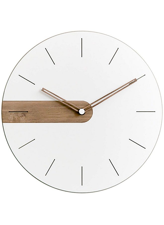 Modern Minimalist Exposed Wood Silent Wall Clock (Numberless)