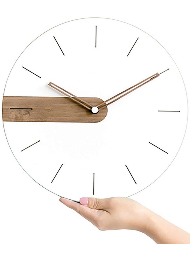 Modern Minimalist Exposed Wood Silent Wall Clock (Numberless)