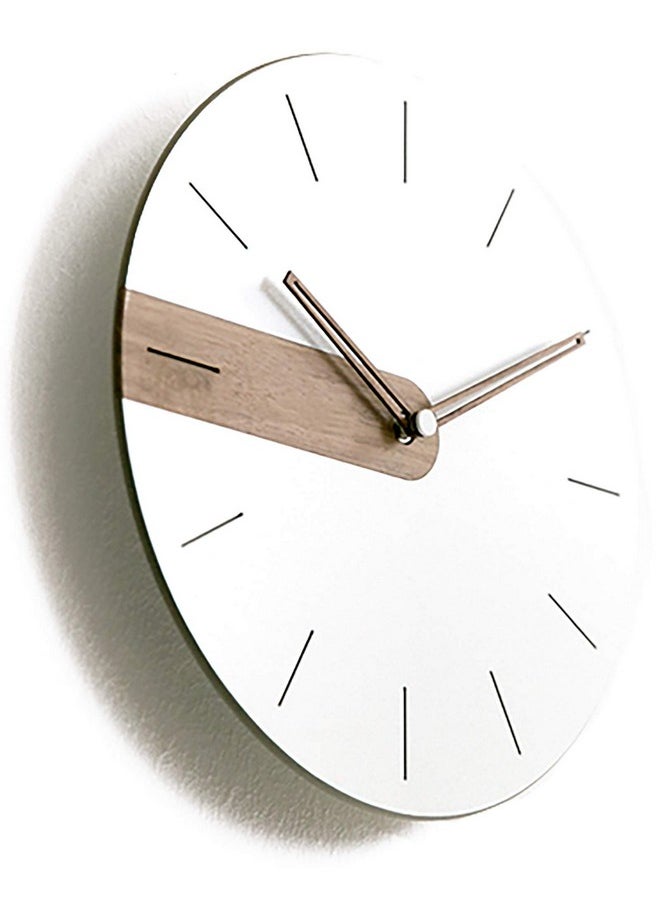 Modern Minimalist Exposed Wood Silent Wall Clock (Numberless)