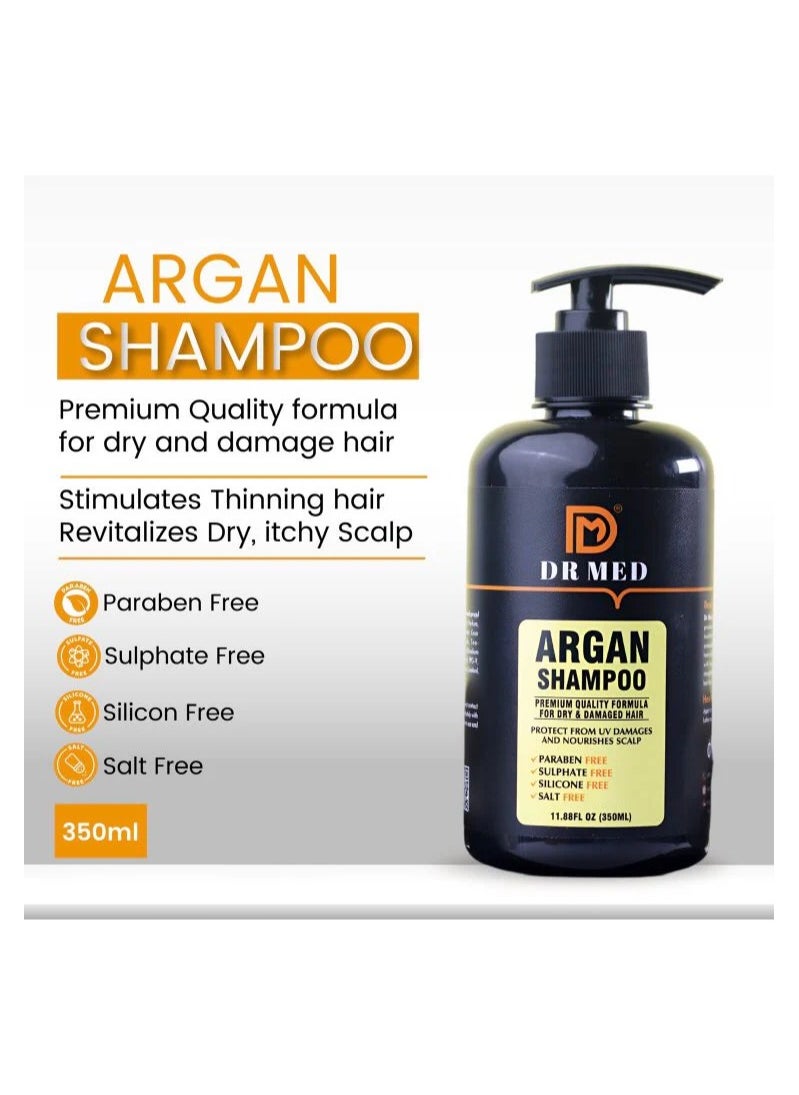 DR MED Argan Shampoo 350ml and Hair Mask 220g - The Professional Hair Care Duo for Enhanced Strength and Radiance (pack of 2)