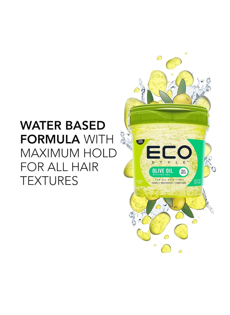 Style ECOCO Style Gel Olive Oil 100 percent Pure Olive Oil Adds Shine And Tames Split Ends Weightless Style Nourishes And Repairs Adds Moisture To The Scalp Superior Hold Healthy Shine 16 Oz