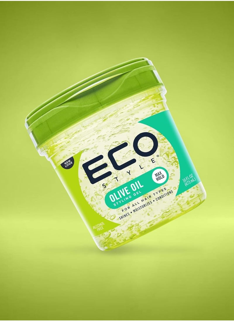 Style ECOCO Style Gel Olive Oil 100 percent Pure Olive Oil Adds Shine And Tames Split Ends Weightless Style Nourishes And Repairs Adds Moisture To The Scalp Superior Hold Healthy Shine 16 Oz