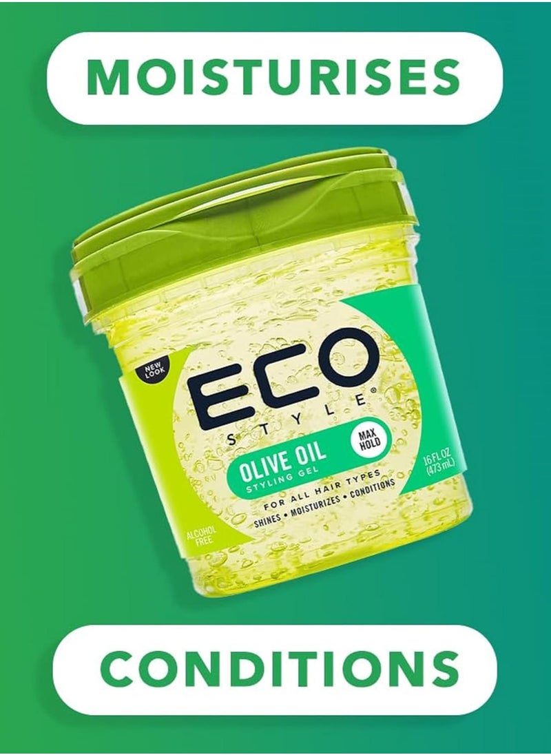 Style ECOCO Style Gel Olive Oil 100 percent Pure Olive Oil Adds Shine And Tames Split Ends Weightless Style Nourishes And Repairs Adds Moisture To The Scalp Superior Hold Healthy Shine 16 Oz