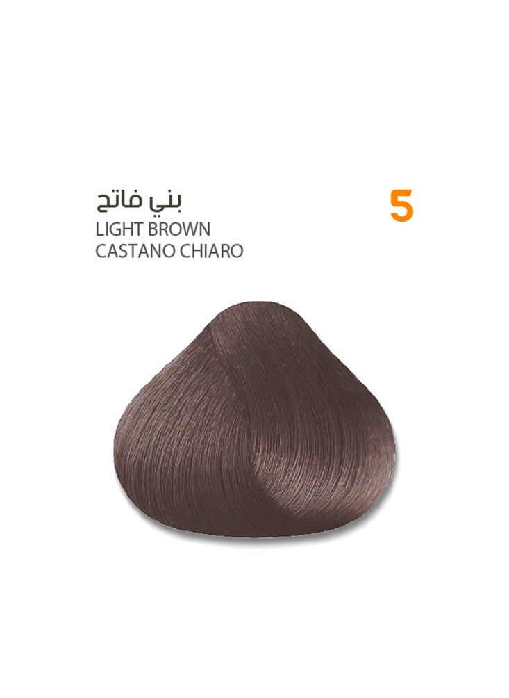 SAVOO Hair Color Cream 5 Light Brown - Herbal Extract & Oil Plex 100ml