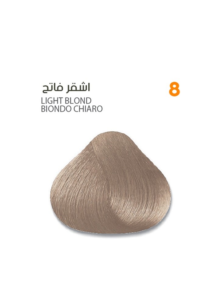 SAVOO Hair Color Cream 8 Light Blond - Herbal Extract & Oil Plex - 100ml