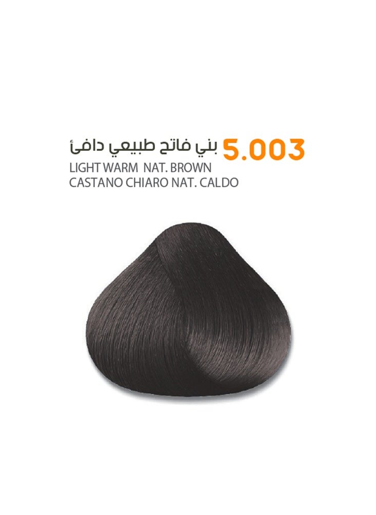 SAVOO Hair Color Cream 5.003 Light Warm Natural Brown - Herbal Extracts & Oil Plex 100ml