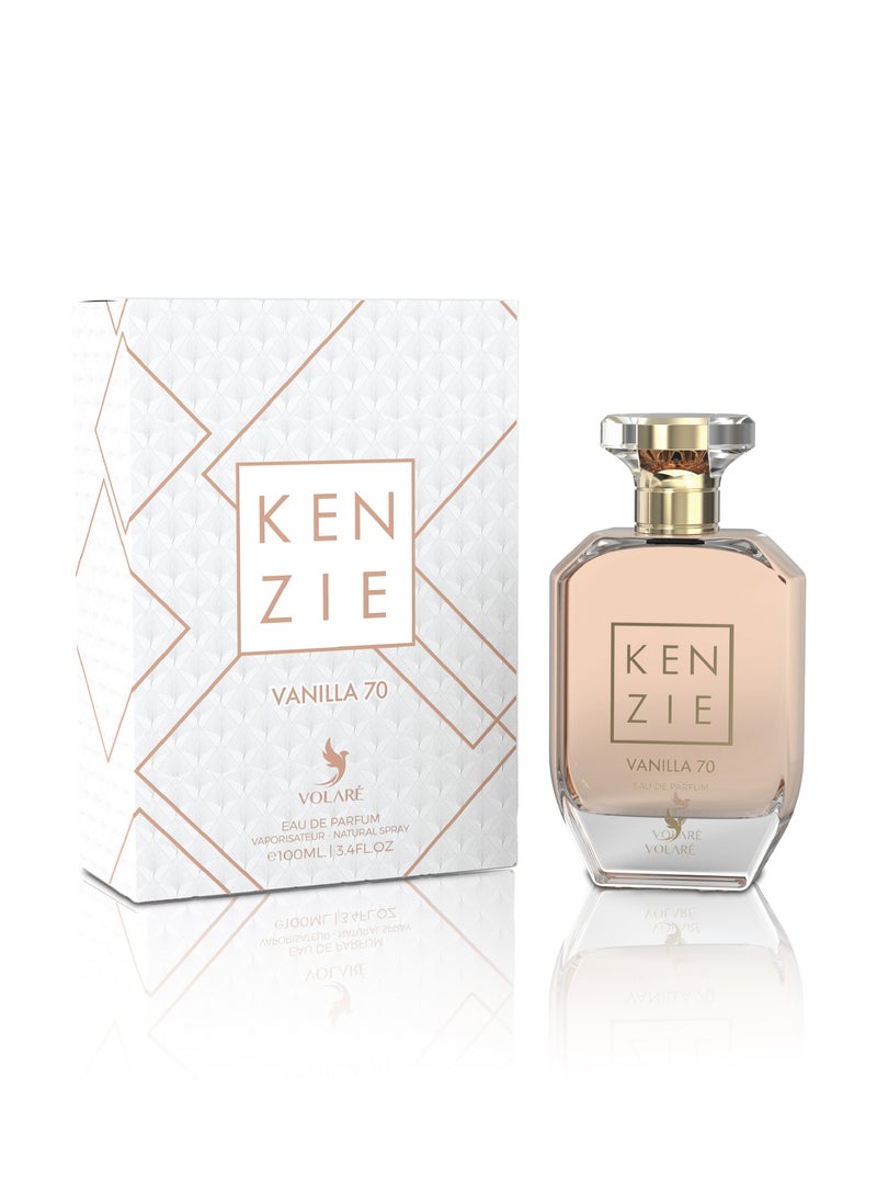 Kenzie Vanilla 70 for Women, Eau De Parfum - 100ml | Sweet, Creamy, and Warm Vanilla Fragrance