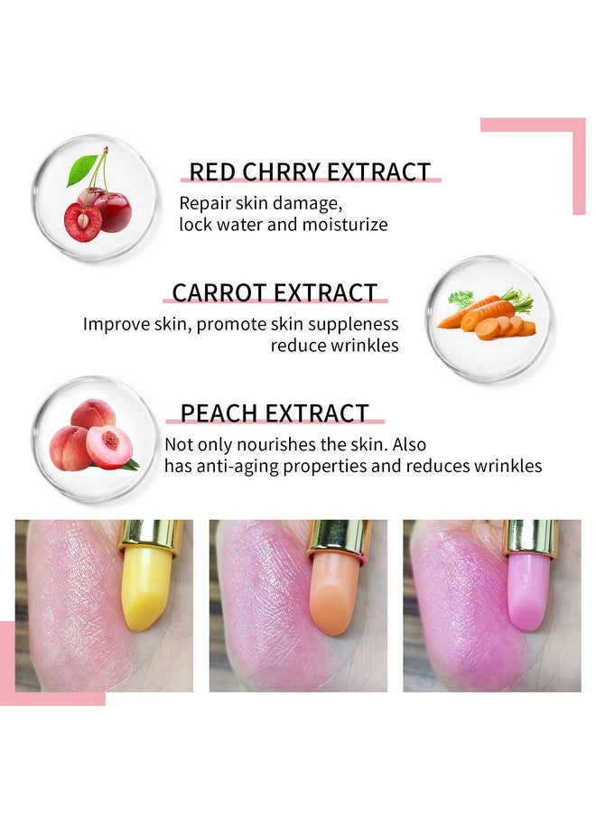 Juicy Peach Color Changing Lipstick, Natural Moisturizing Lip Gloss Korean Lip Balm Long Lasting Lip Care Labiales Magicos Nutritious Magic Lipstick For Women
