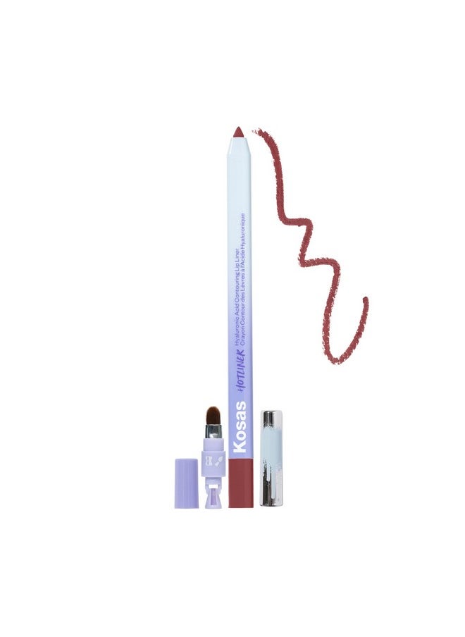 Hotliner Retractable Lip Liner Pencil With Built-In Brush & Sharpener - Easy Contouring, Hydrating, Long-Lasting - Pigmented Creamy Texture For Plumping Lips - Hyaluronic Acid & Konjac- Beyond