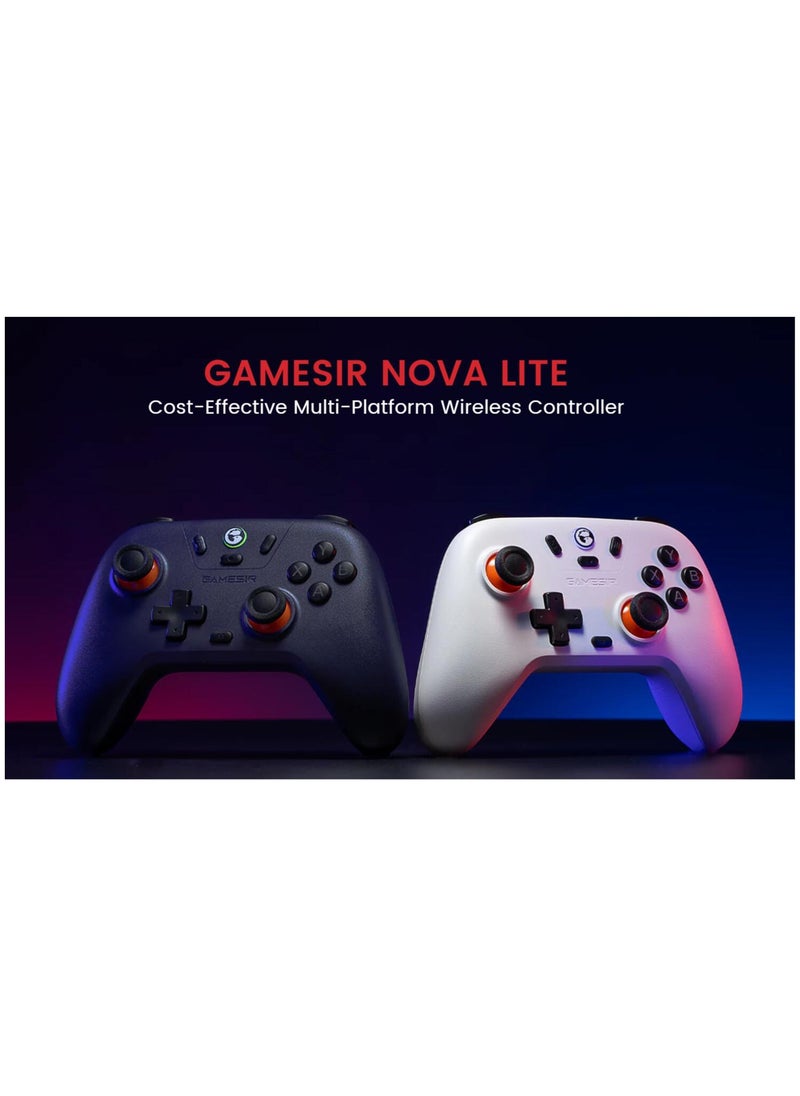 Classic Wireless Gamepad GameSir Nova Lite Multiplatform Bluetooth Game Controller for PC, Steam, Switch, iOS, Android Hall Effect Sticks Dual Rumble Motor Precision-Tuned Analog Triggers 600mAh Battery Purple