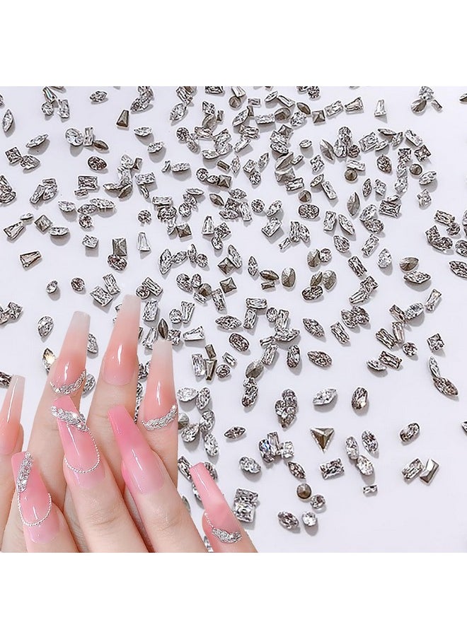 Shiny Zircon Rhinestones For Nails 2-3Mm Mini Nail Rhinestones Diamonds 3D Pointed Bottom Nail Crystals Nail Gems And Charms For Nails Design Nail Decorations For Craft Nail Supplies