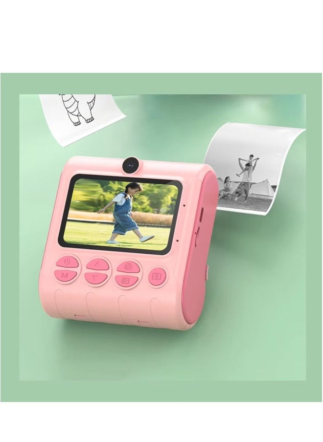 46MP Kids Camera with Instant Print Thermal Printer - Pink