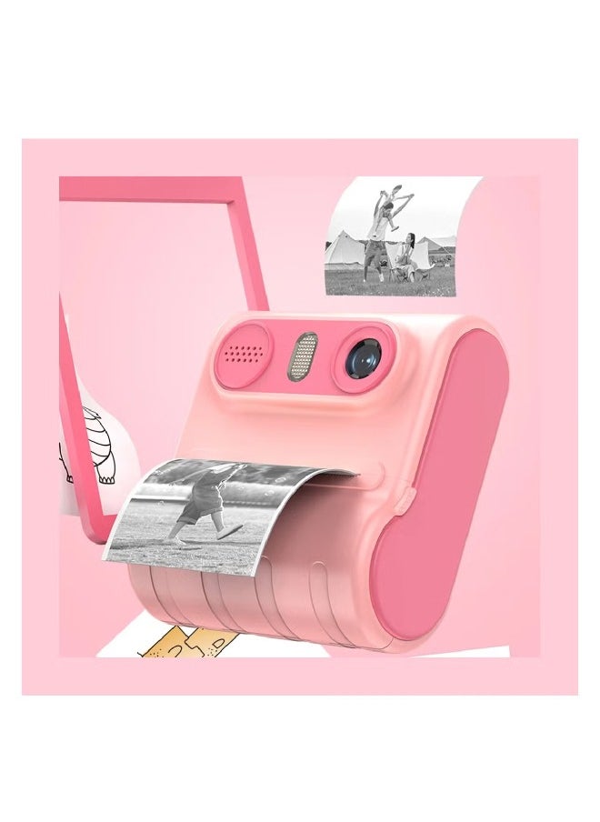 46MP Kids Camera with Instant Print Thermal Printer - Pink