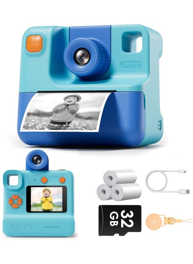 Kids Camera,Children Print Camera,Instant Camera Toddler Digital Camera with 1080P HD Video Camera,2.0