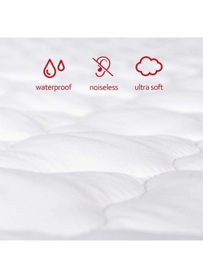 Waterproof Pack And Play Sheets Compatible With 4Moms Breeze Plus Playard & Breeze Go Playard, Pack And Play Mattress Pad, Pack And Play Sheets Fitted, White