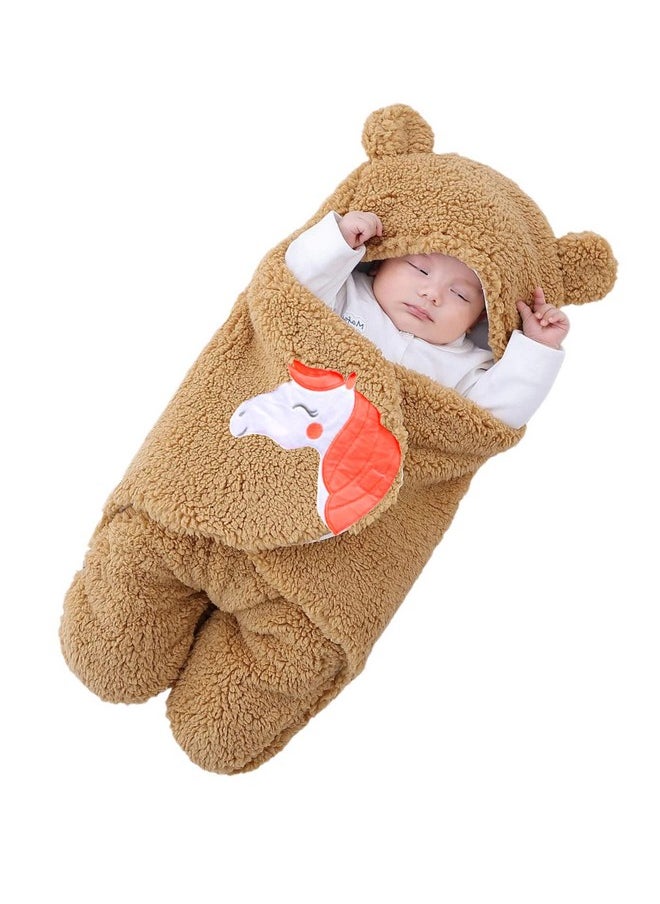 Baby Blankets New Born Pack Of Hooded Supersoft Wearable Unicorn Wrapper Cum Baby Sleeping Bag For Babies (70 Cm X 76 Cm, 0-6 Months)