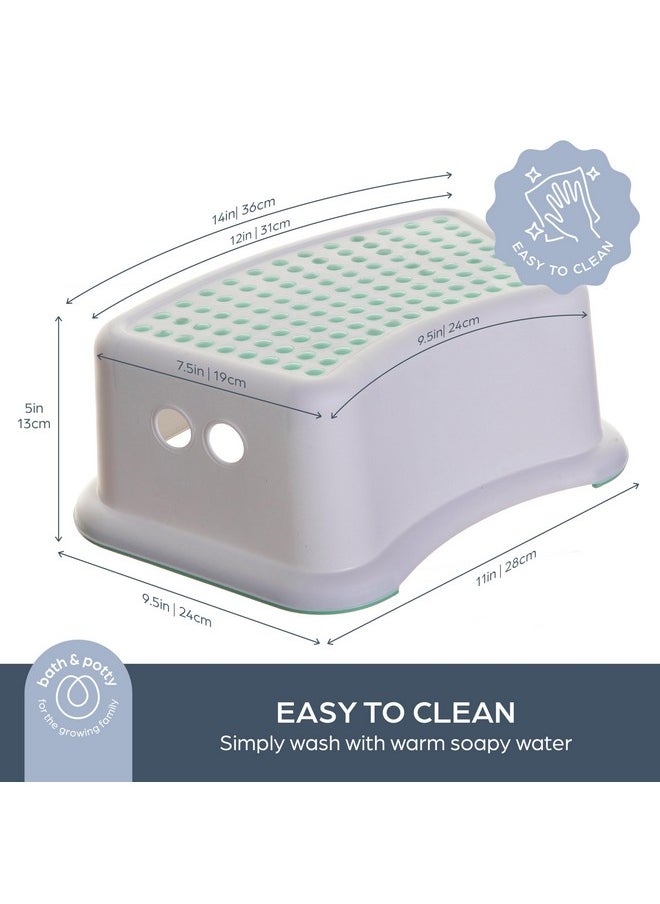 Step Stool For Kids - Non-Slip Base And Contoured Design For Toilet Potty Training And Sink Use - Mint