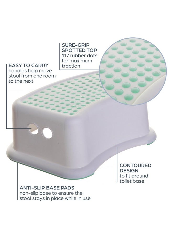 Step Stool For Kids - Non-Slip Base And Contoured Design For Toilet Potty Training And Sink Use - Mint
